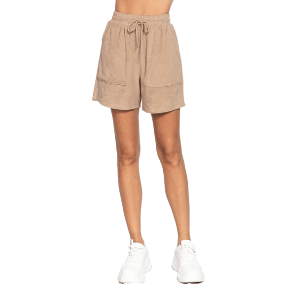 BYND AVG Womens Premium Terry Towelling Shorts with Drawstring