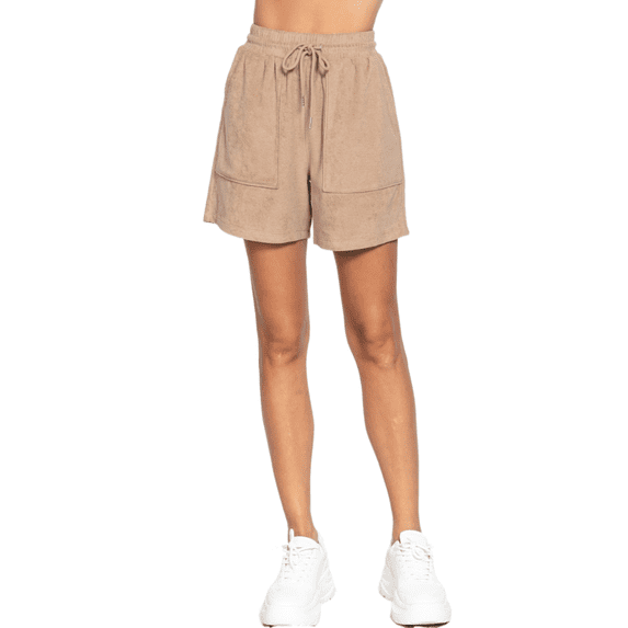 BYND AVG Womens Premium Terry Towelling Shorts with Drawstring