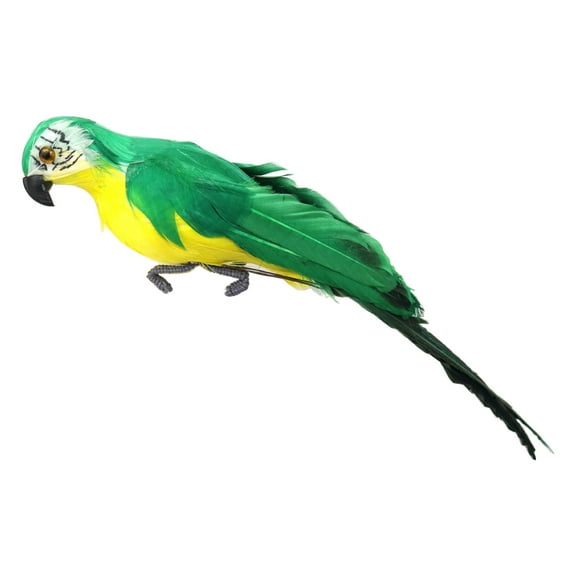 BYNNIX 10in 14in Artificial Parrot Realistic Foam Bird Party Decoration with Lifelike Feather for Tropical Party and Home Décor