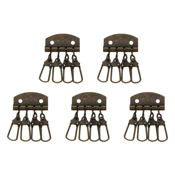 BYNNIX 5 Pcs Keyring Organizers Key Row Key Holders with 4/6 Snapped Hooks Keychain Organizers for Wallet