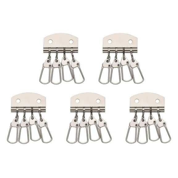 BYNNIX 5 Pcs Keyring Organizers Key Row Key Holders with 4/6 Snapped Hooks Keychain Organizers for Wallet