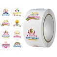 thumbnail image 1 of BYNNIX 500 Pieces/Roll Happy Birthday Stickers Round Adhesive Birthday Tag Label Stickers Invitations Envelope Sealing Stickers, 1 of 6