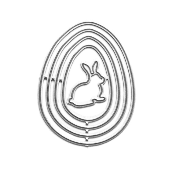 BYNNIX Egg Rabbit Cutting Dies Stencil Template Mold Carbon Steel Material for Stamps Embossing Art Craft Decoration Mould Tool