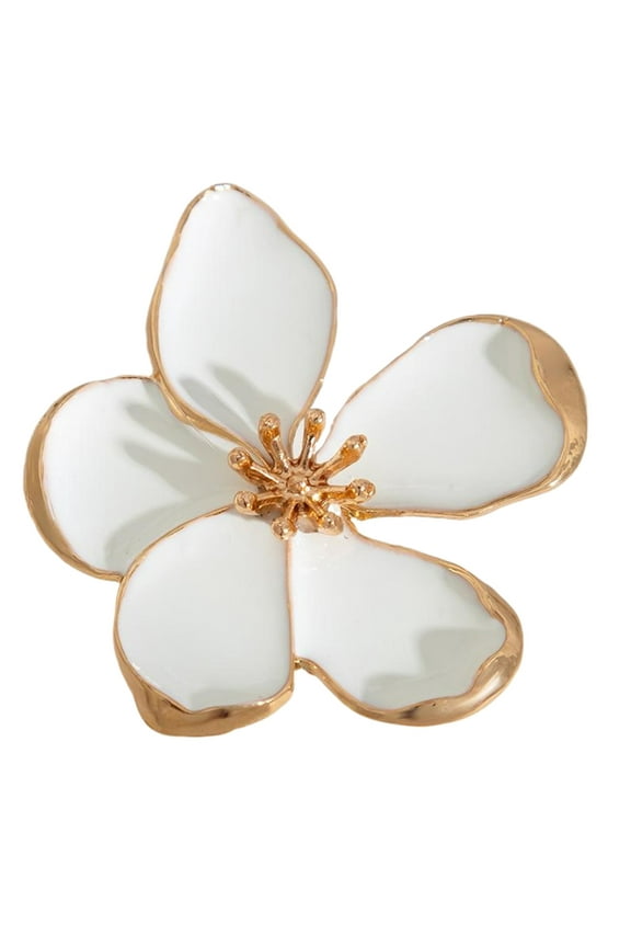 Elegant Big Flower Shaped Rings Adjustable Open for Women Exaggerated Jewelry for Weddings and Birthdays