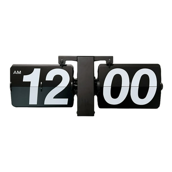 BYNNIX Flip Desk Shelf Clock Retro Style Mechanical Digital Display Battery Powered Home & Office Decor 14 x 5.5 x 3.5 Inches