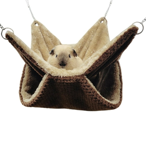 BYNNIX Hamster Hanging Hammock Warm Bed Plush House Hideout for Small Animal Ferret Hedgehogs Playing Sleeping Climbing
