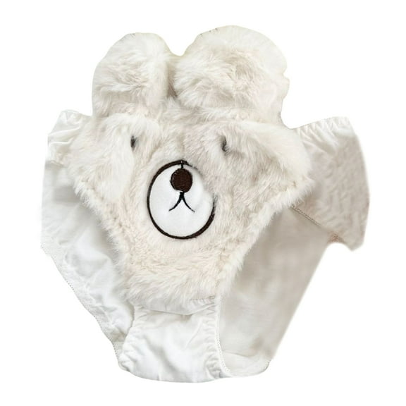 BYNNIX Lolitas Plush Bear Panties Cotton Low Waist Underwear Sweet Underpants Soft Warm Briefs Cartoon Lingerie Panties Gifts