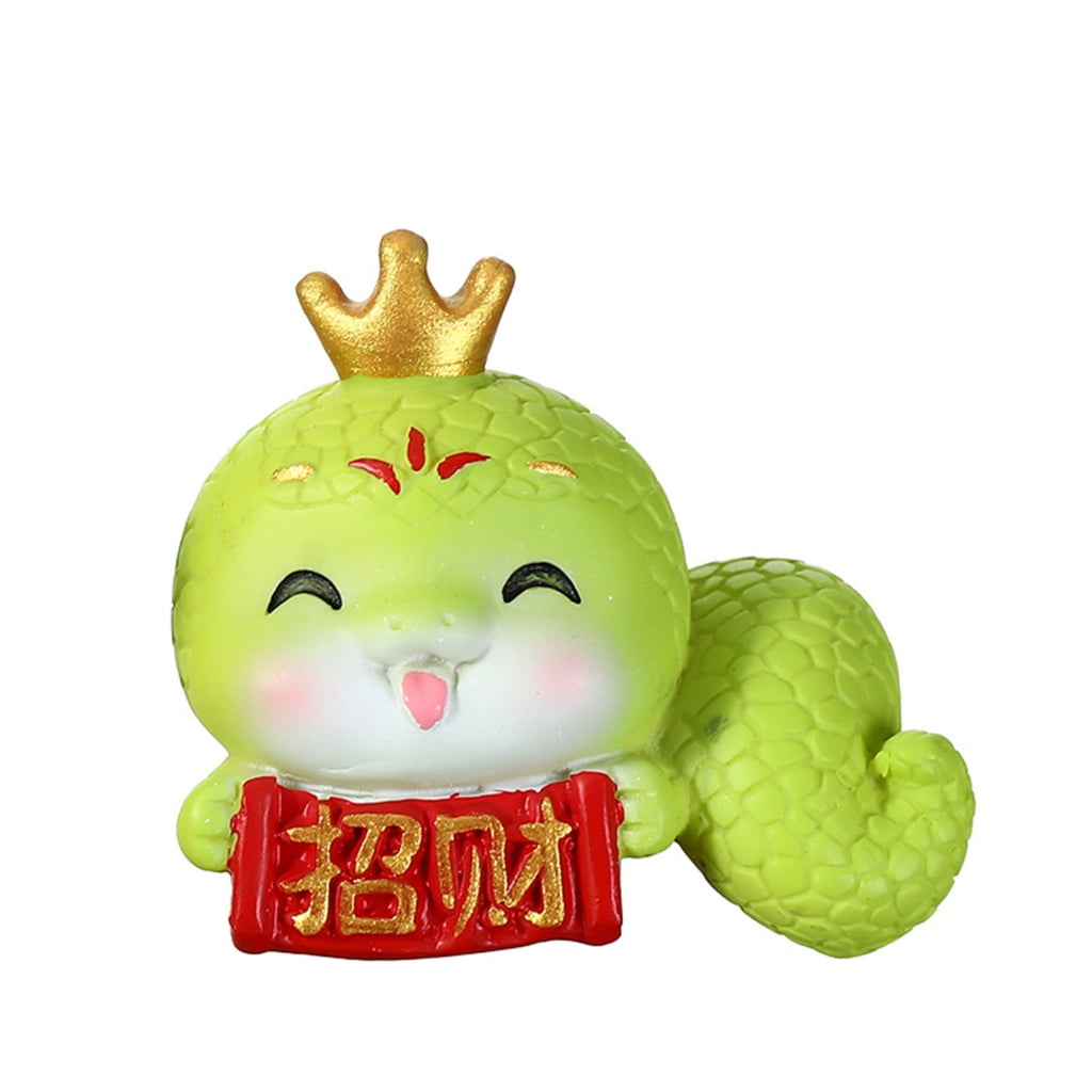 BYNNIX Resins Chinese Snake Figure 2025 Snake Year Statue Fengshui