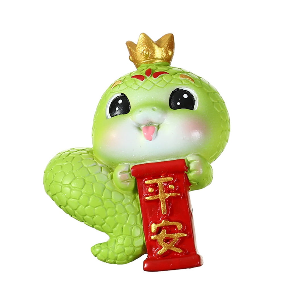 BYNNIX Resins Chinese Snake Figure 2025 Snake Year Statue Fengshui