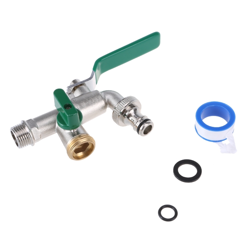 BYNNIX Robusts Double Outlet Garden Tap with Leak Frees Performances Garden Hose Faucet for Household And Industrial Use