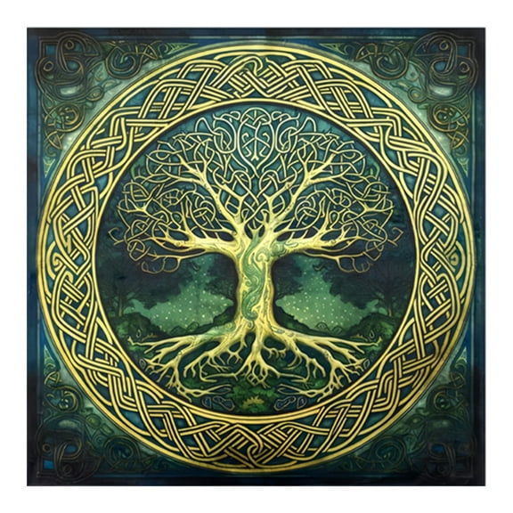 BYNNIX Square Divinations Tapestry Tree Pattern Tablecloth Tarot Tablecloth Table Cloth Witchcrafts Supplies