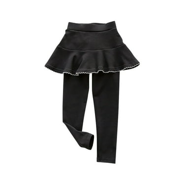 BYOIMUD 2024 Girls Pants School Uniform Pants Warm Stretchy Leggings with Skirt 4-14 Years Suitable for Autumn and Winter