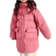 BYOIMUD 2024 Winter Long Dress Coats Puffer Jackets Waterproof Hooded