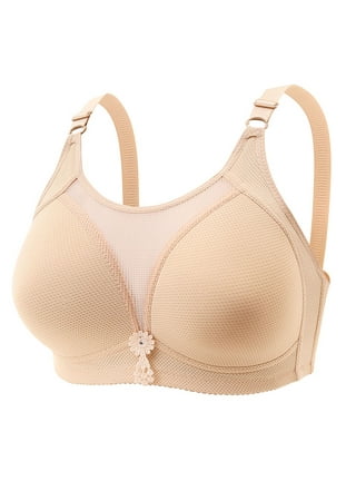 Elainilye Fashion Bra For Old Women Traceless Solid Front Buckle Underwire  Everyday Minimizer Bras