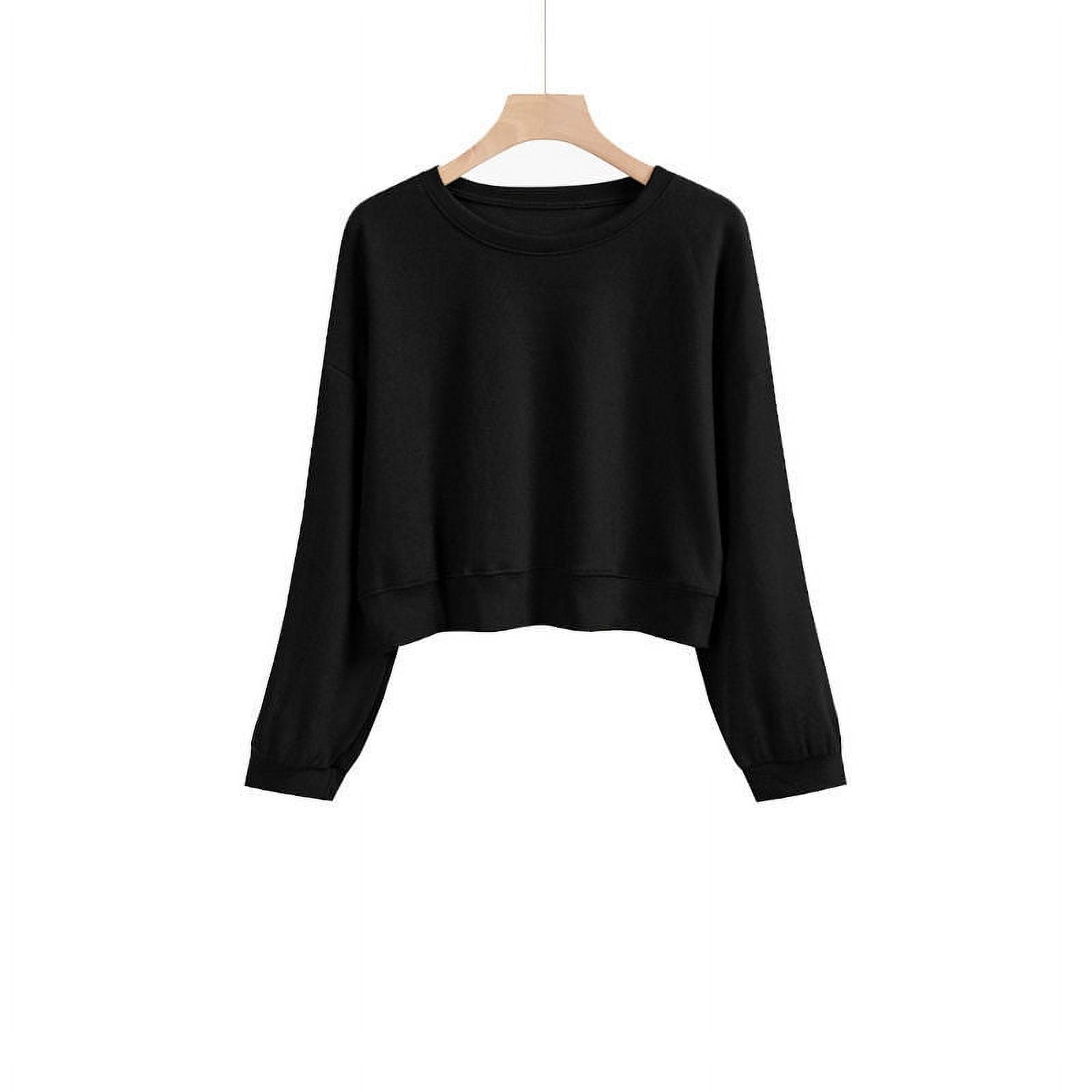 BYOIMUD Crewneck Sweatshirts Oversized T Shirts Solid Color Pullover