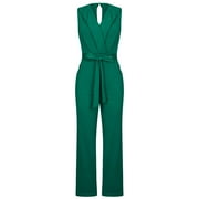 BYOIMUD Fashion Slimming Womens Bandage Solid Color Cold Shoulder Suspender Cami Pants Zipper Jumpsuit Women Tops