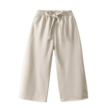 BYOIMUD Girls All Around Denim Capris Pants-Elastic Waist Jeans Suitable for Autumn and Winter