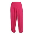 thumbnail image 1 of BYOIMUD Women's Comfortable Balloon Pants Lounge Elastic Waist Solid Color Cotton Soft Yoga Sports Dance Pants Casual Loose Fashion Plus Size Gift for Women Hot Pink XXXL, 1 of 4