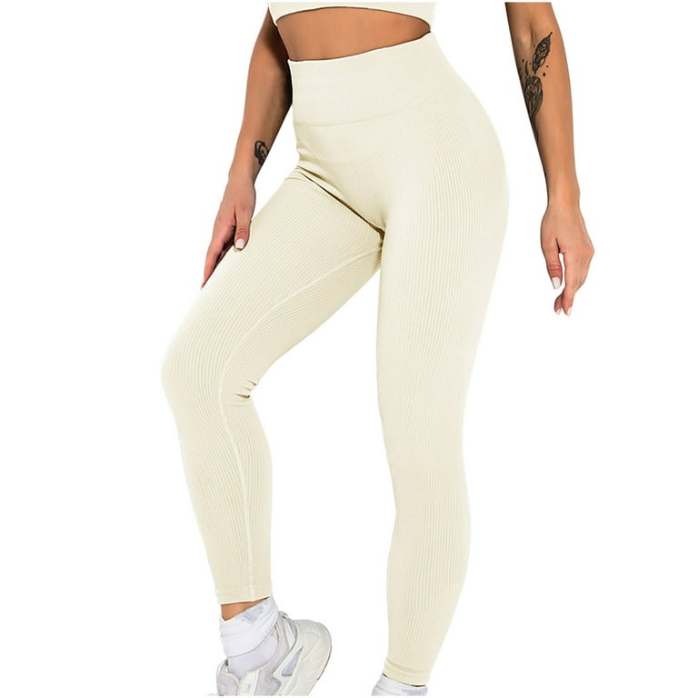 BYOIMUD Women's Comfortable Yoga Full-Length Pants Abdominal Control High  Waisted Savings Solid Color Butt Lift Exercise Workout Gym Leggings Fashion