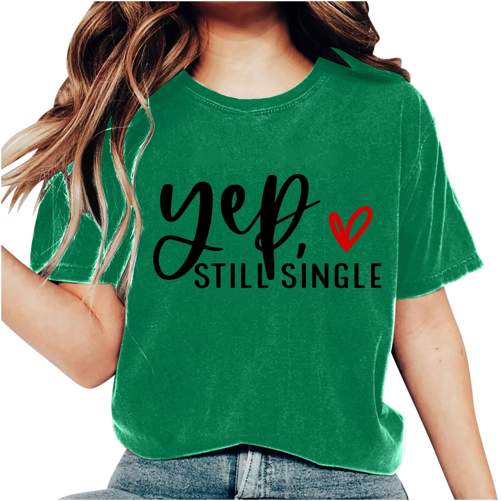 BYOIMUD Women s Valentine s Day T shirt Daily Slim Basic Tees Tops For byoimud-women-s-valentine-s-day-t-shirt-daily-slim-basic-tees-tops-for