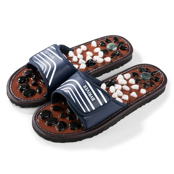 BYRIVER Reflexology Foot Massager, Stone Massage Slippers Sandals Shoes for Men Women (BL27)