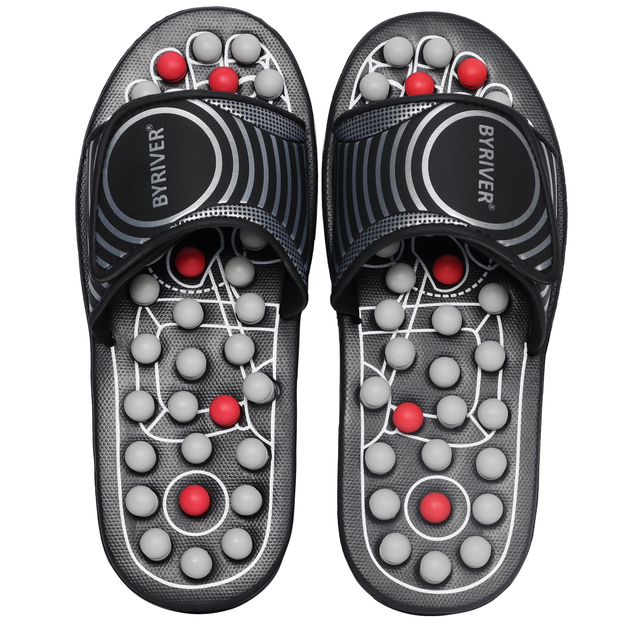 BYRIVER Reflexology Foot Massager for circulation, Massage Slippers Sandals Slides, Improve Circulation, Relief Tension (02XL)