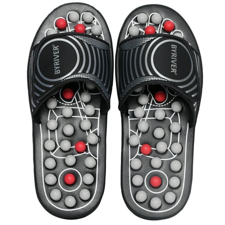 BYRIVER Reflexology Foot Massager for circulation, Massage Slippers Sandals Slides, Improve Circulation, Relief Tension (02XL)