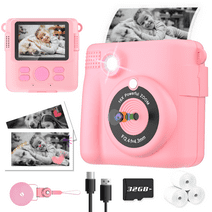 BYSERTEN Kids Camera Instant Print, Portable Digital Cameras for Boys & Girls Age 6-12 Birthday Gifts - Pink