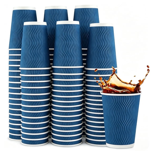 BYSNOW 12 oz Disposable Paper Cups, Hot and Cold Drinking Cups, 100 Count