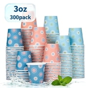 BYSNOW 3 oz Disposable Paper Cups, Small Bathroom Cups, Sample Cups, 300 Count