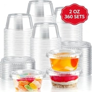 BYSNOW 2 oz Jello Shot Cups with Lids, Portion Cups with Lids, Condiment Cups, 360 Count