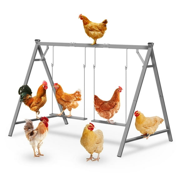 BYT Chicken Perches with Swing, Chicken Roosting Bars for Coop Accessories, Activity Play Toys for Pet's Health and Happy