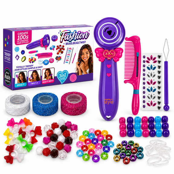 BYTEWAR Hair Braider with 1 Main Styling Tool, Purple