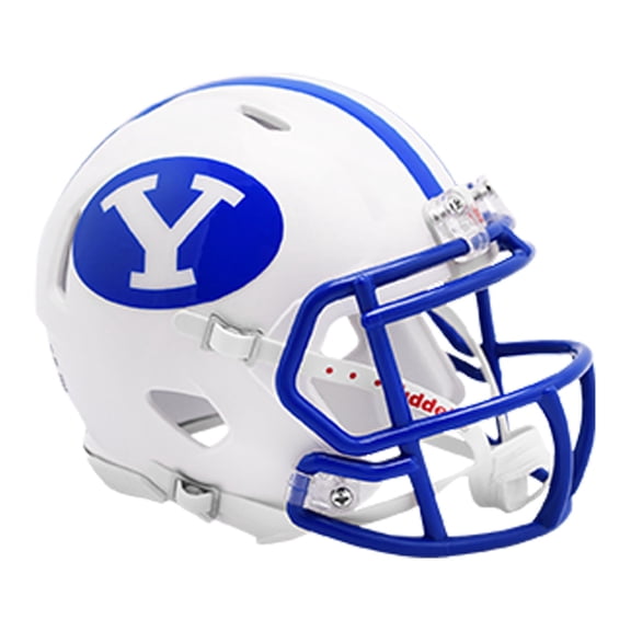BYU Brigham Young Cougars White/Royal Mask Riddell NCAA Speed Mini Helmet