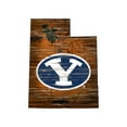 thumbnail image 1 of BYU Cougars 23.5" x 23.5" Distressed State with Logo Sign, 1 of 2