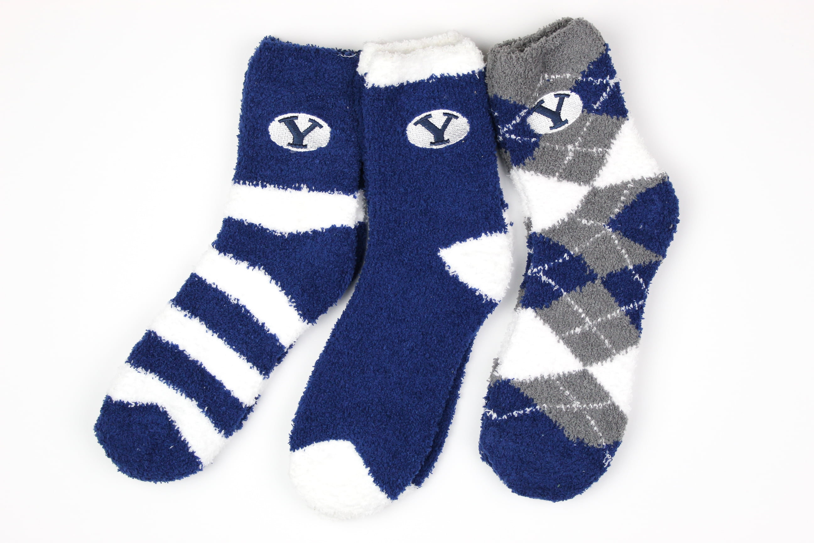 BYU Cougars 3 Piece Fuzzy Sock Bundle Donegal Bay Unisex One Size