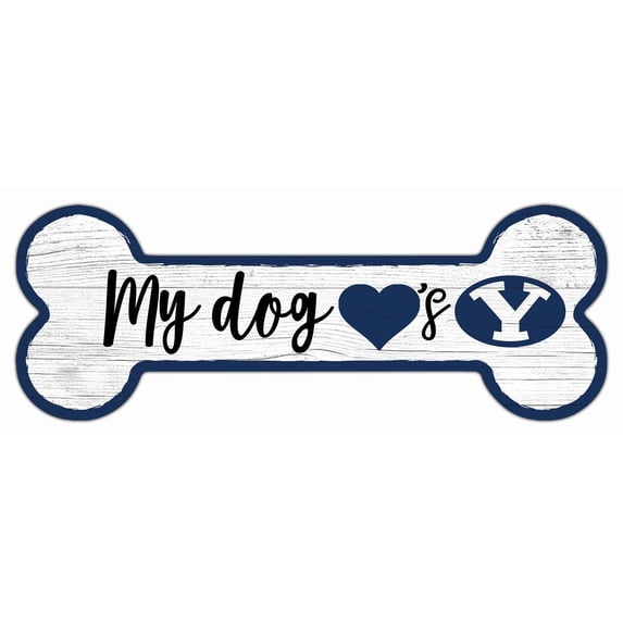 BYU Cougars 6" x 12" Team Dog Bone Sign