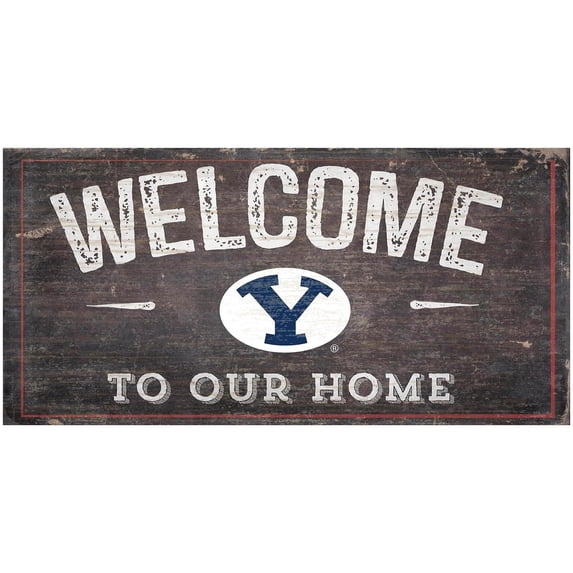 BYU Cougars 6" x 12" Welcome To Our Home Sign