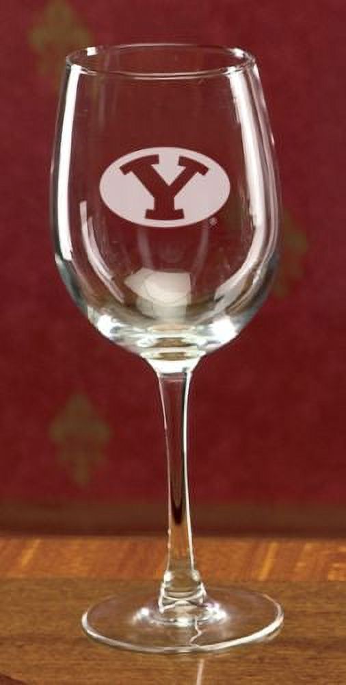 BYU Cougars Deep Etched Red Wine Glass