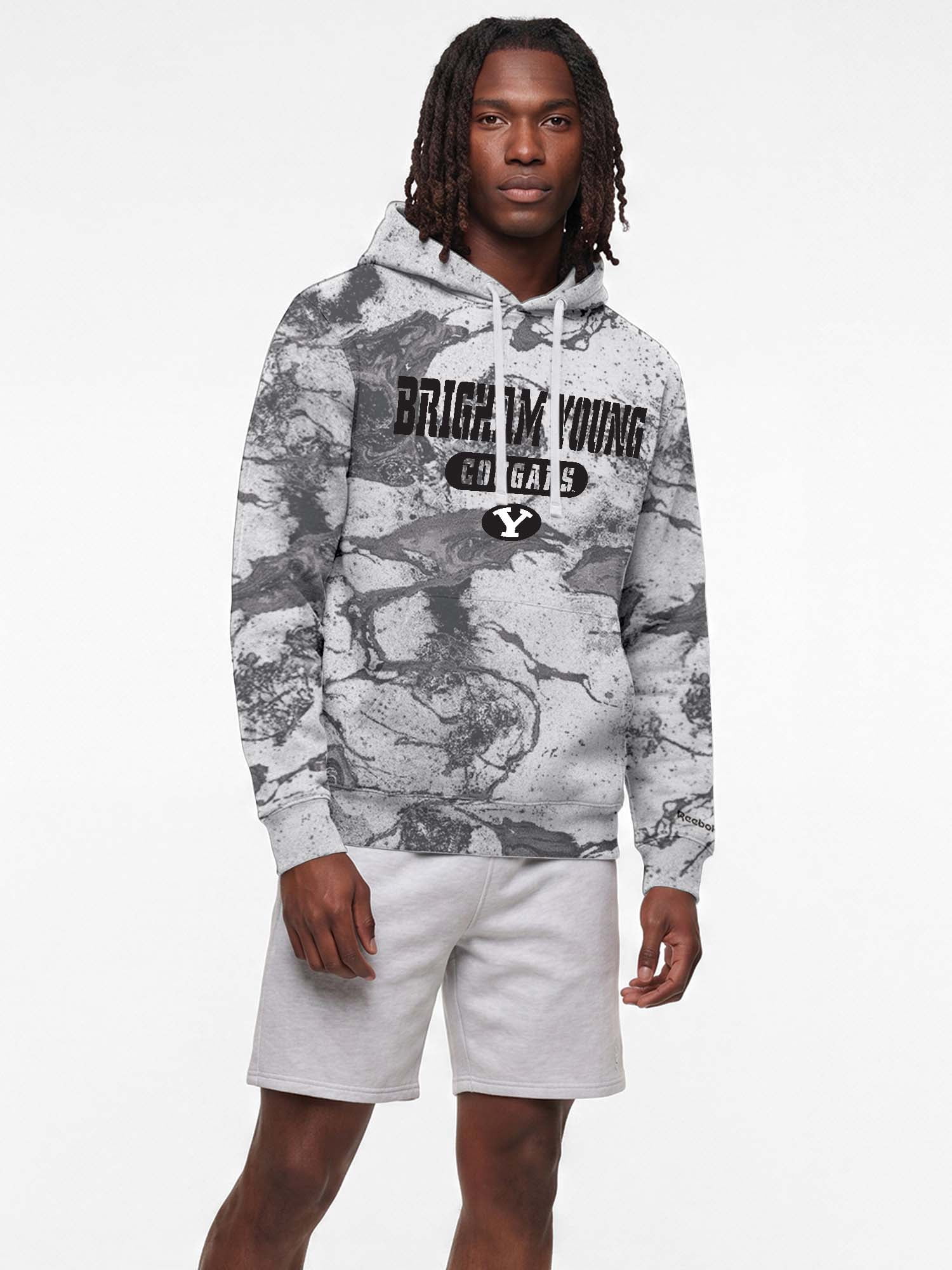 BYU Cougars Reebok Mens All Over Print Hooded Sweatshirt