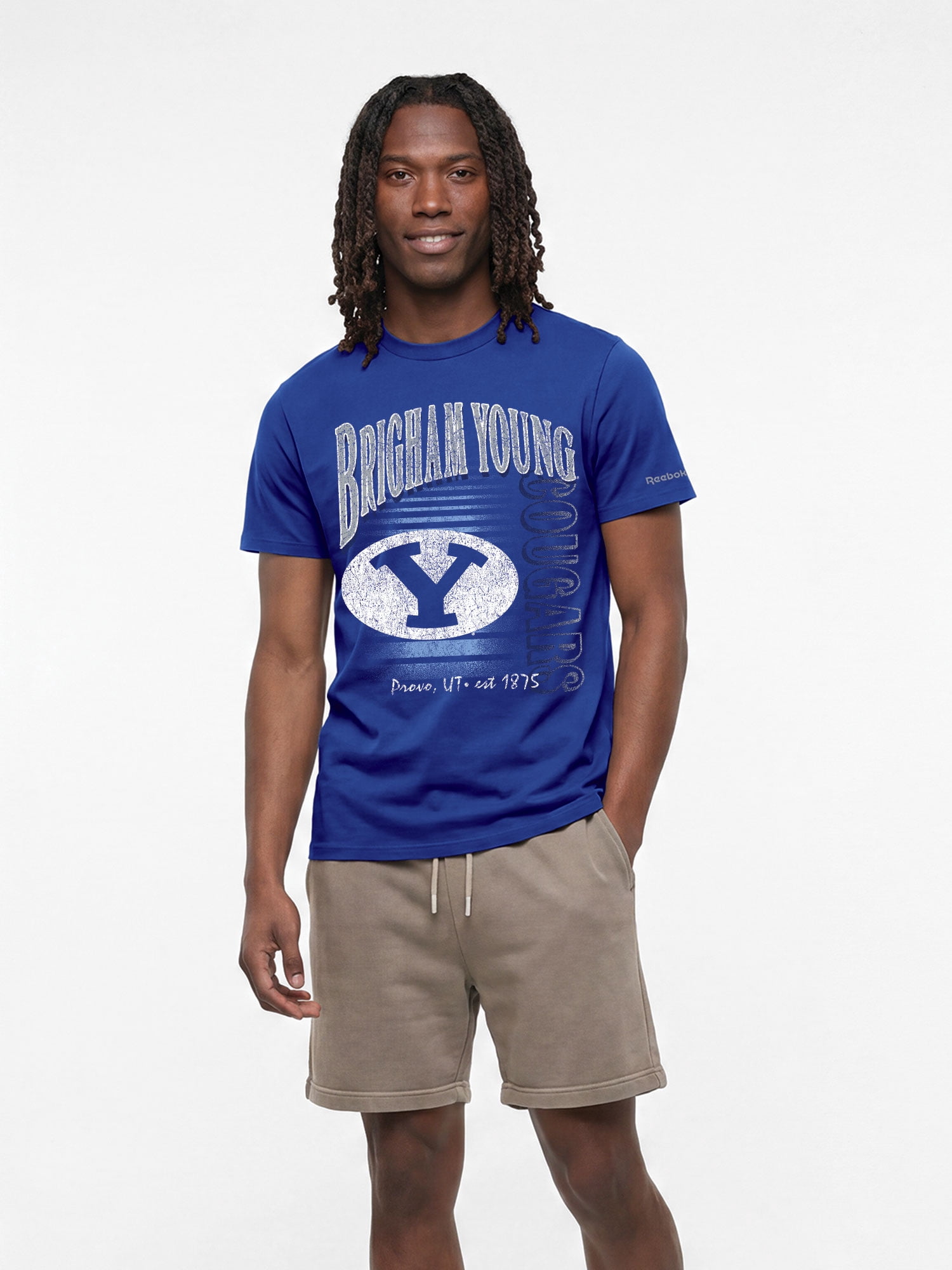 BYU Cougars Reebok Mens Crew Neck Short Sleeve T-Shirt