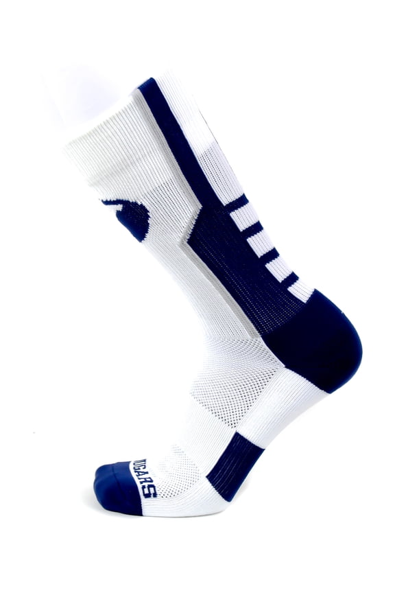 BYU Cougars White Sport Performance Sock - Donegal Bay - Unisex - One Size - Crew