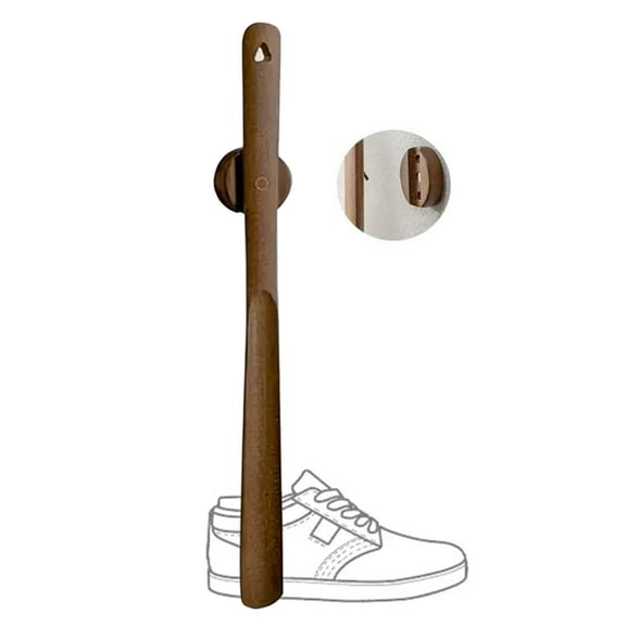 BYXAS 19.68"Long Wooden Shoehorn - Magnetic, Effortless Wall Mount, Durable Design for Comfortable & Smooth Shoe Fitting