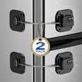 thumbnail image 1 of BYXAS 2 Pack Refrigerator Locks with 3 Digit Code, Easy Install Fridge Lock Combination, Premium Freezer Lock, Child Proof Cabinet Locks for Refrigerators, Drawers, Closets, Windows (Black), 1 of 12