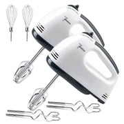 BYXAS 2 Packs Handmixer Electric Handheld - 7 Speed Portable Kitchen Mixer Electric with 5 Stainless Steel Accessories Whisk, Food Beater for Whipping Mixing Cookies Cakes Eggs Dough