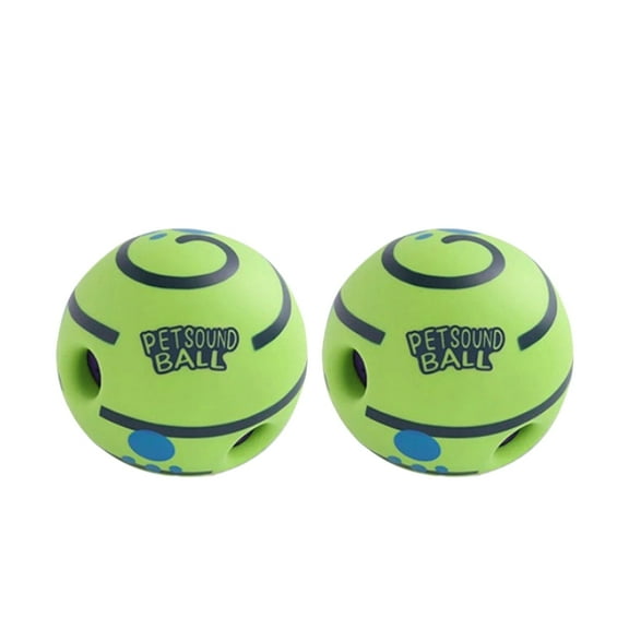 BYXAS 2 Pcs Dog Toys Ball, Interactive Dog Ball, Shaking with Gibbering Sound,Fun Giggle Sounds When Rolled or Shaken for Training & Herding, XL, 5.51 in (14 cm)