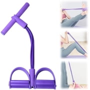 BYXAS 21 Fitness Resistance Bands-4 Tube Pedal Ankle Puller, 2025 New Stretching Bands for Arm and Leg Workouts, Multi-Functional Sit Up Rope for Home Gym Equipment, Fitness BeginnersPurple