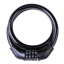 BYXAS 25 Inch Bike Lock Cable, Portable Anti Theft 4 Digits Codes Cable Locks, Resettable Combinations Coiling Bicycle Lock for Bike, Motorbike, Scooter, Skateboard, Gate, Fence (Black)