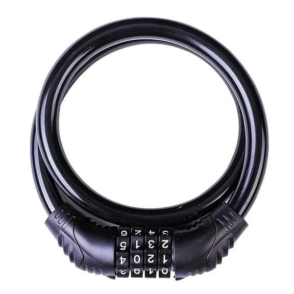BYXAS 25 Inch Bike Lock Cable, Portable Anti Theft 4 Digits Codes Cable Locks, Resettable Combinations Coiling Bicycle Lock for Bike, Motorbike, Scooter, Skateboard, Gate, Fence (Black)
