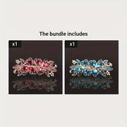 2pcs Butterfly Metal Hair Clips - Large Claw Clips for Strong Hold, Nonslip Hair Accessories for Spring/Summer Styling and Decoration(Blue+Red)
